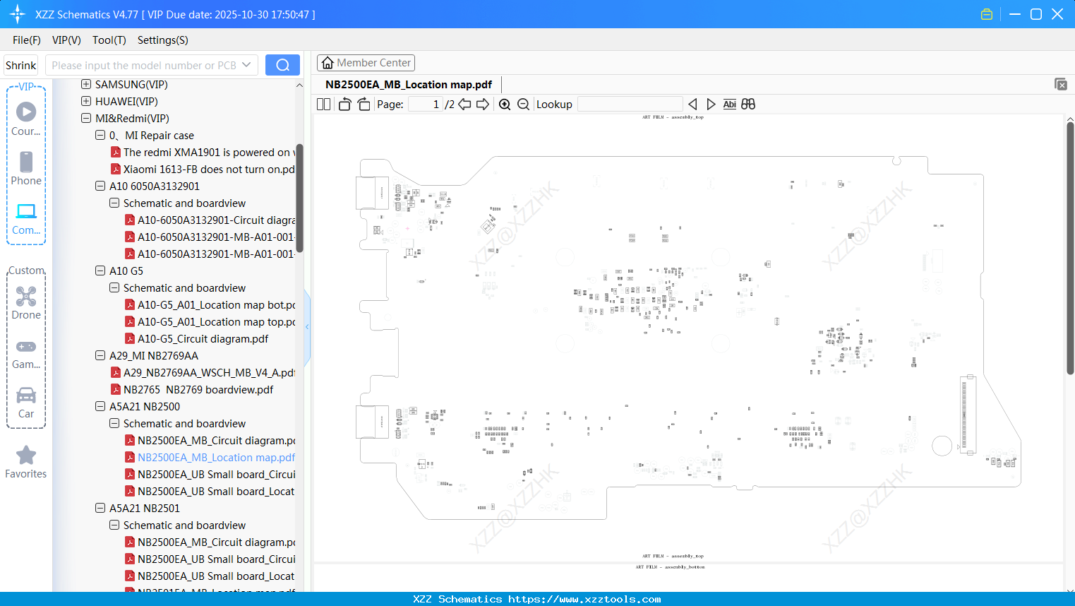 Laptop Xiaomi NB2500EA_MB_Location Map